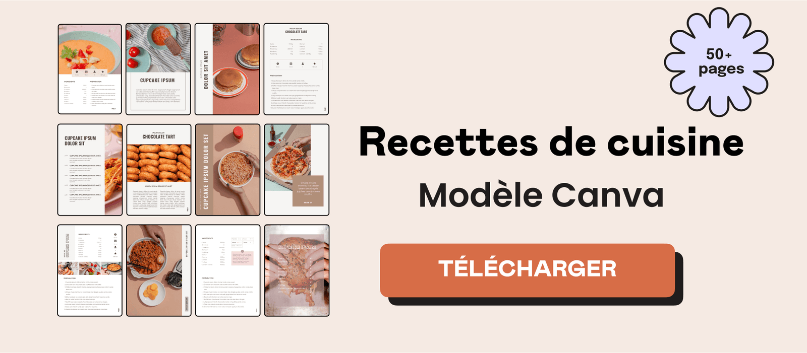 télécharger les modèles de recettes de cuisine Canva
