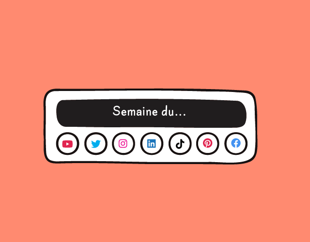 Image d'une semaine avec icônes des réseaux sociaux
