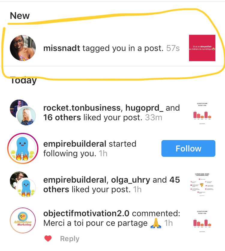 notification Instagram