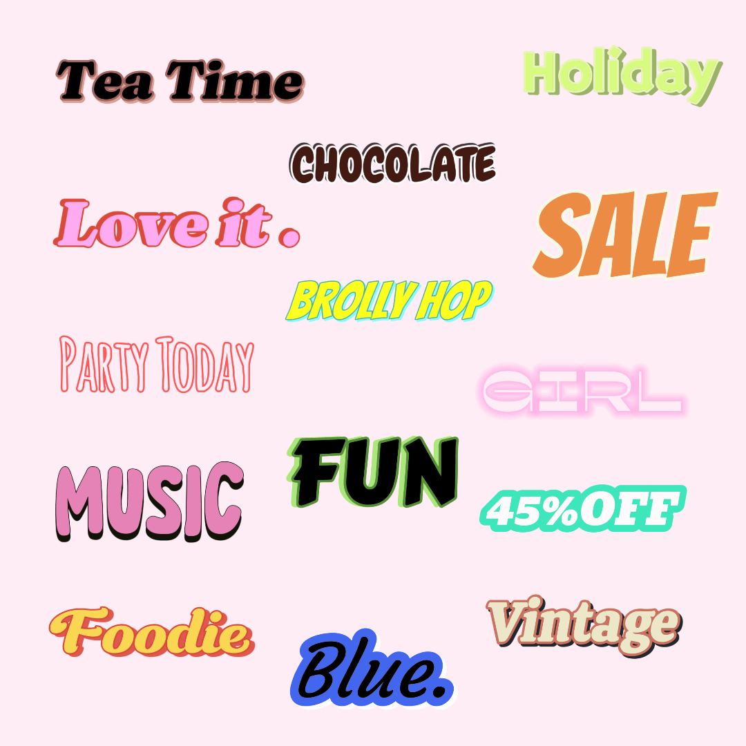 Exemples d'effets de texte dans Canva