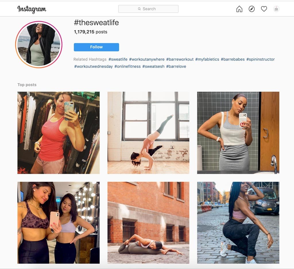Exemple de hashtag de marque sur Instagram