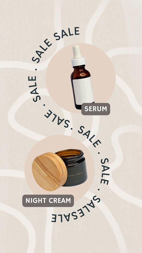 Exemple de stories avec des produits en promotion