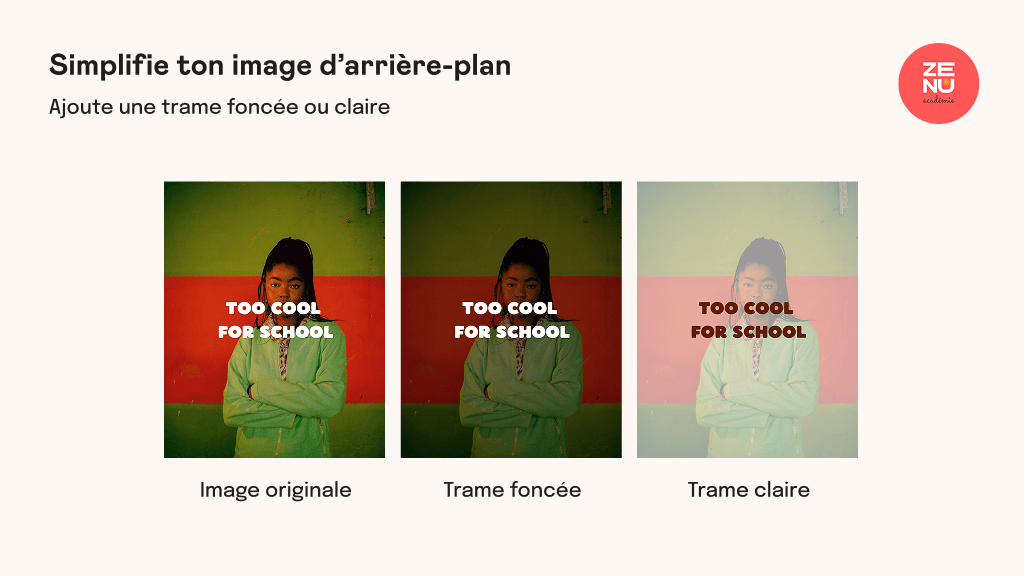 Ajouter une trame sombre ou claire sur l'image de fond