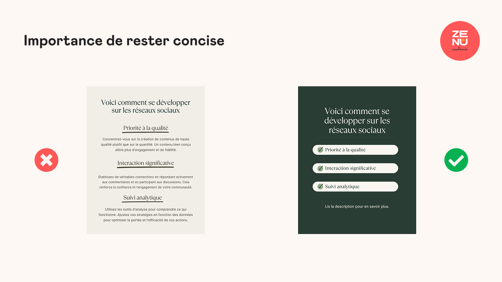 Comment rendre son texte plus concis sur ses visuels