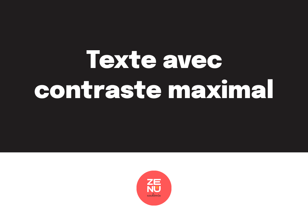 Exemple de visuel avec contraste maximum sur fond noir.