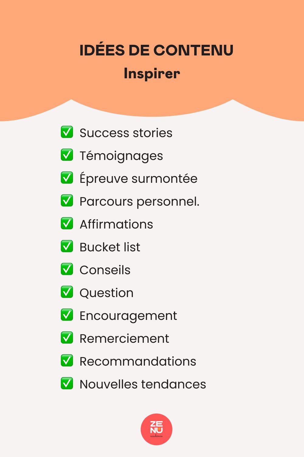 Idées de contenu pour inspirer