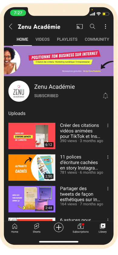 Comment YouTube affiche la photo de couverture sur téléphone mobile