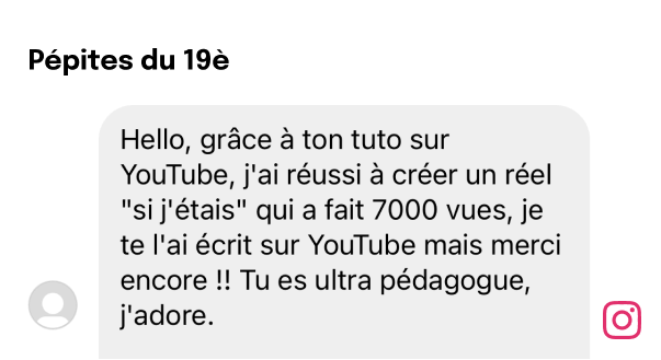Témoignage d'un membre de la communauté Zenu Académie sur Instagram