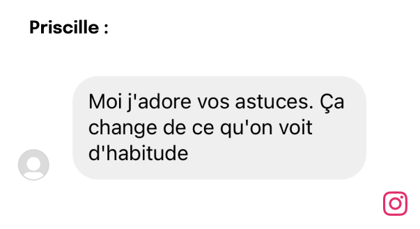 Témoignage de Priscille sur Instagram