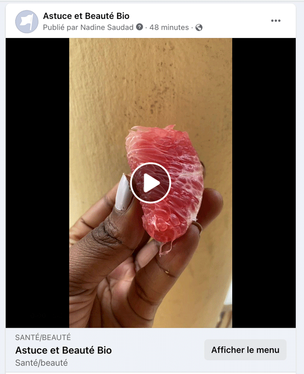 Exemple de vidéo verticale partagée sur Facebook