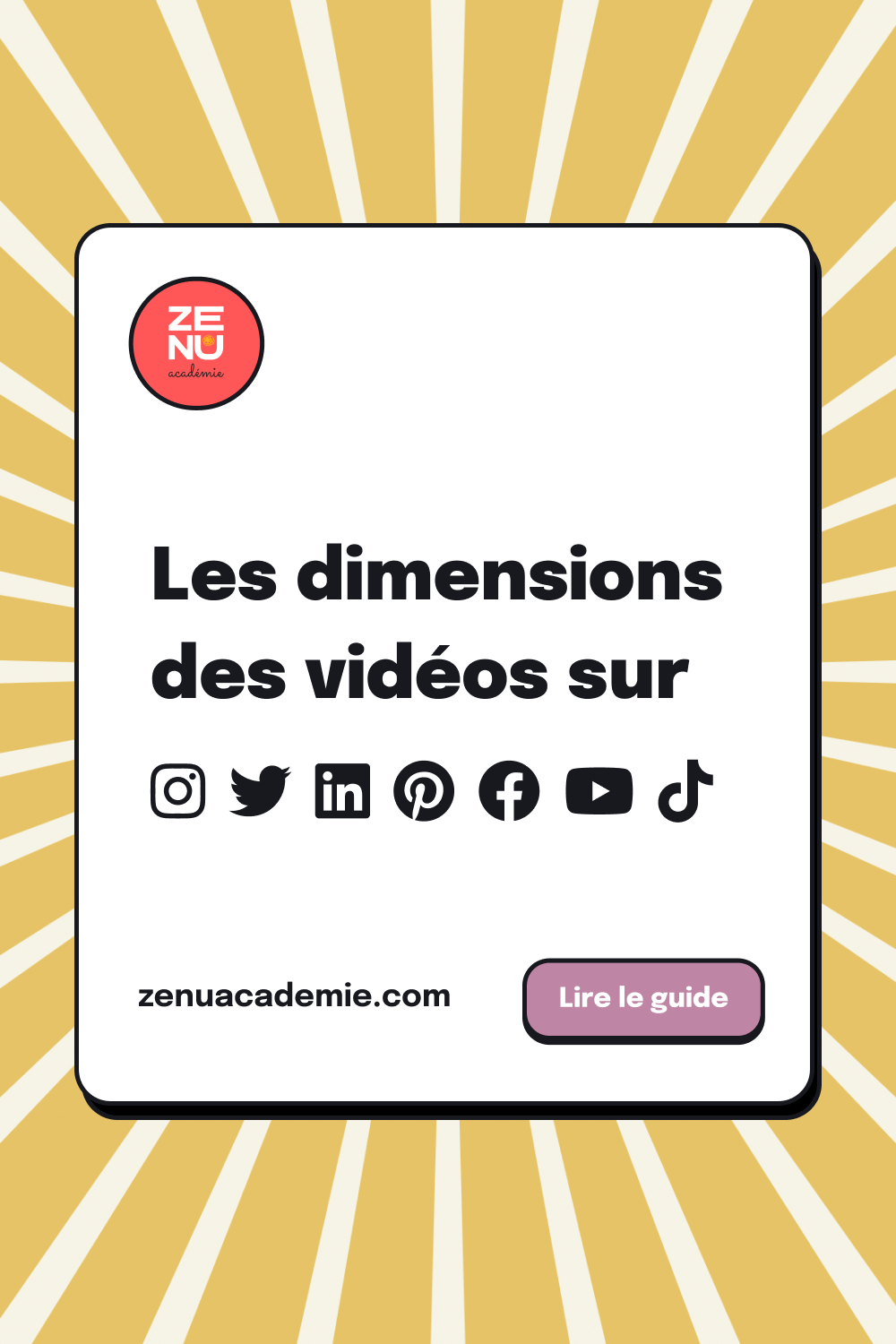 Épingle pour les dimensions des vidéos sur les réseaux sociaux