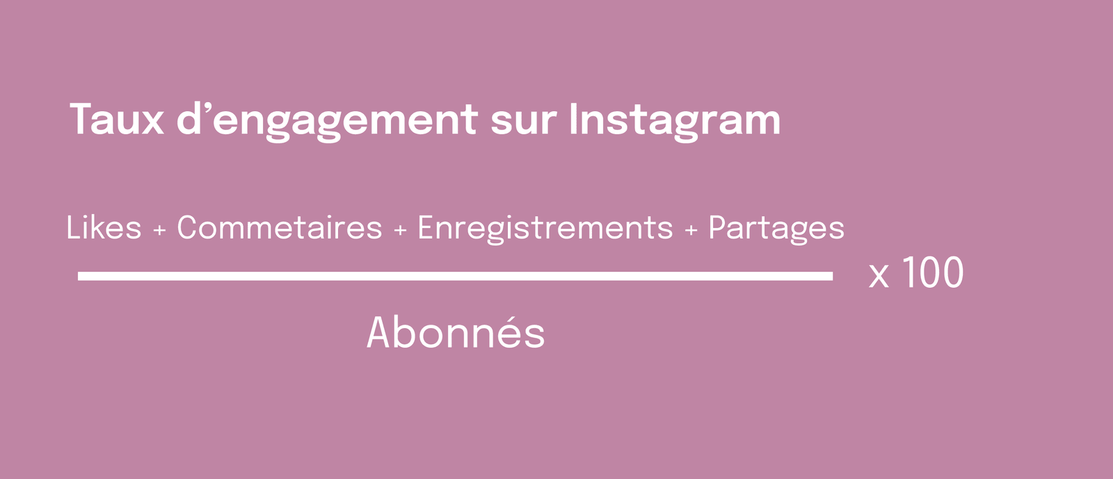 Formule du taux d'engagement Instagram