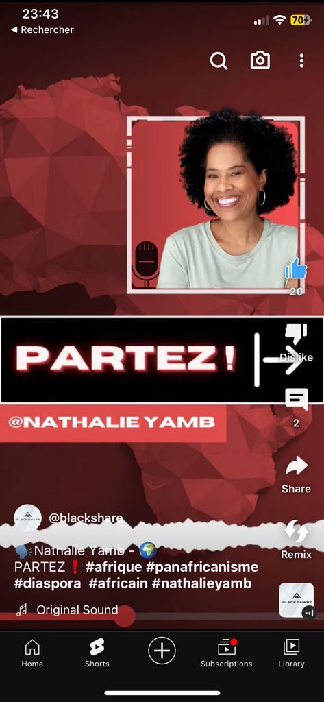 Fil d'actualité de Shorts sur l'application mobile YouTube