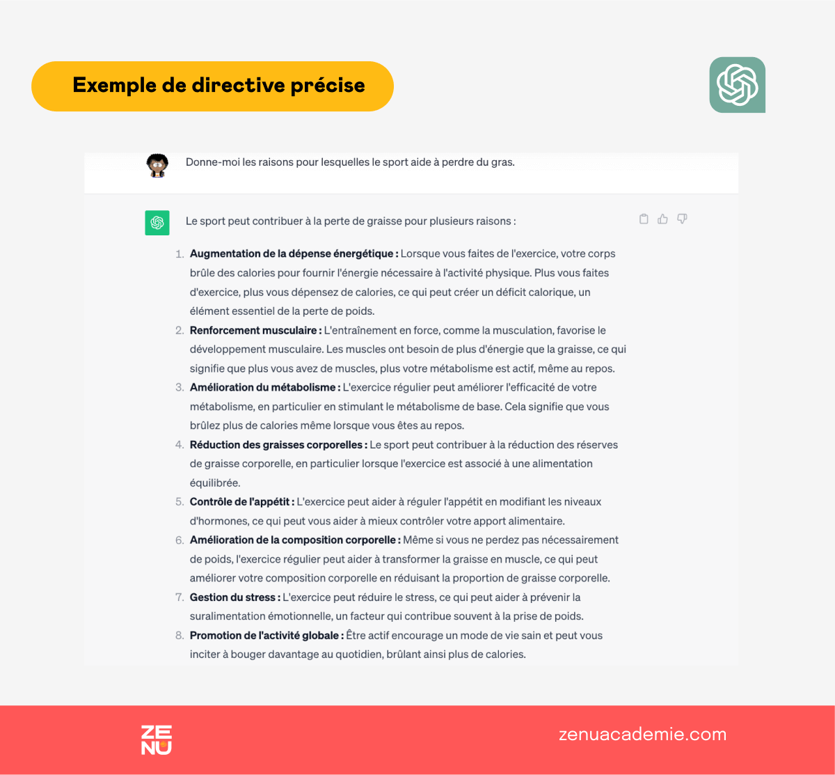 Exemple de consignes ChatGPT précises