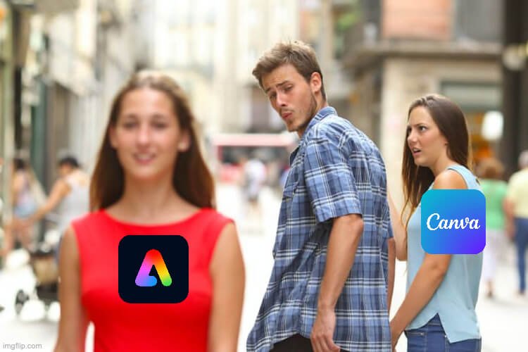 Meme avec homme qui courtise une autre femme dans la rue