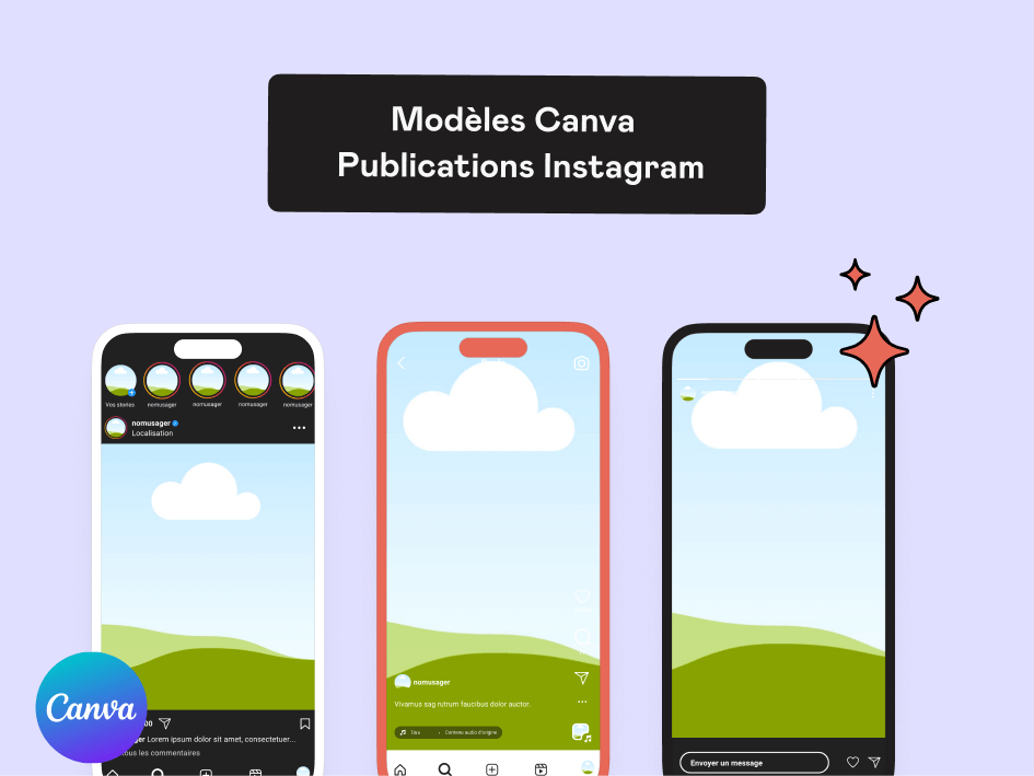 Maquettes Canva de publications Instagram
