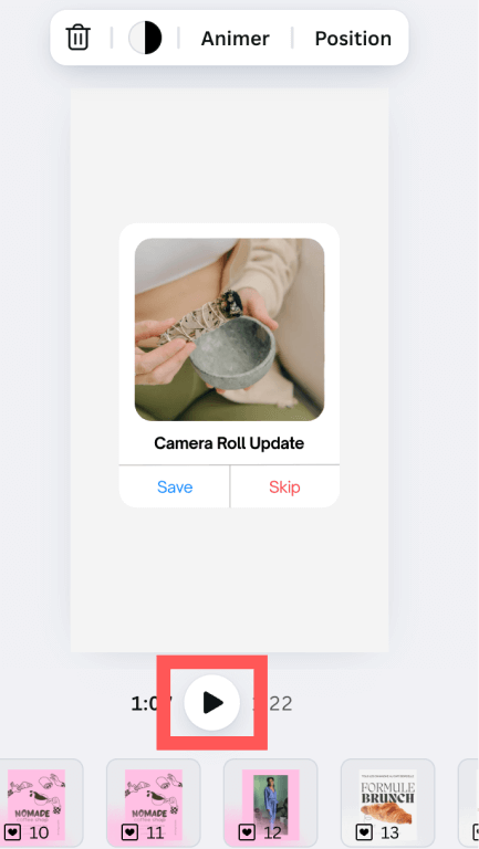 Bouton PLAY sur vidéo