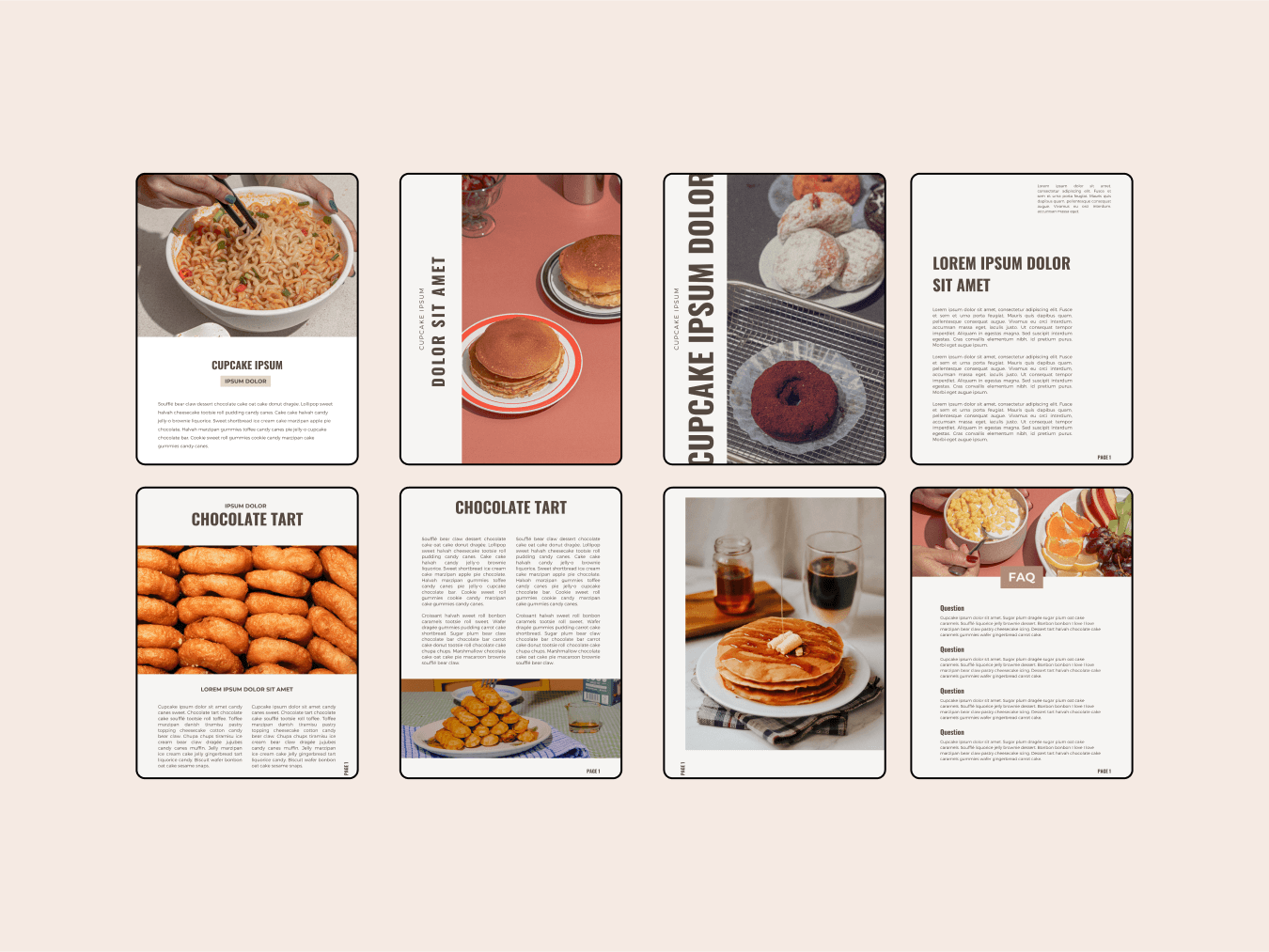 Aperçu du modèle de recettes de cuisine avec images