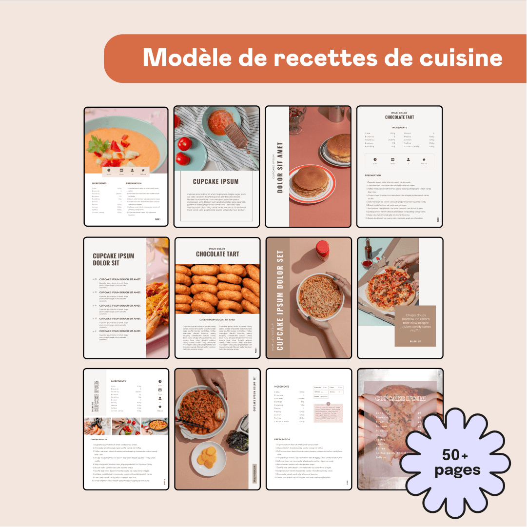 Télécharger le modèle Canva de recettes de cuisine
