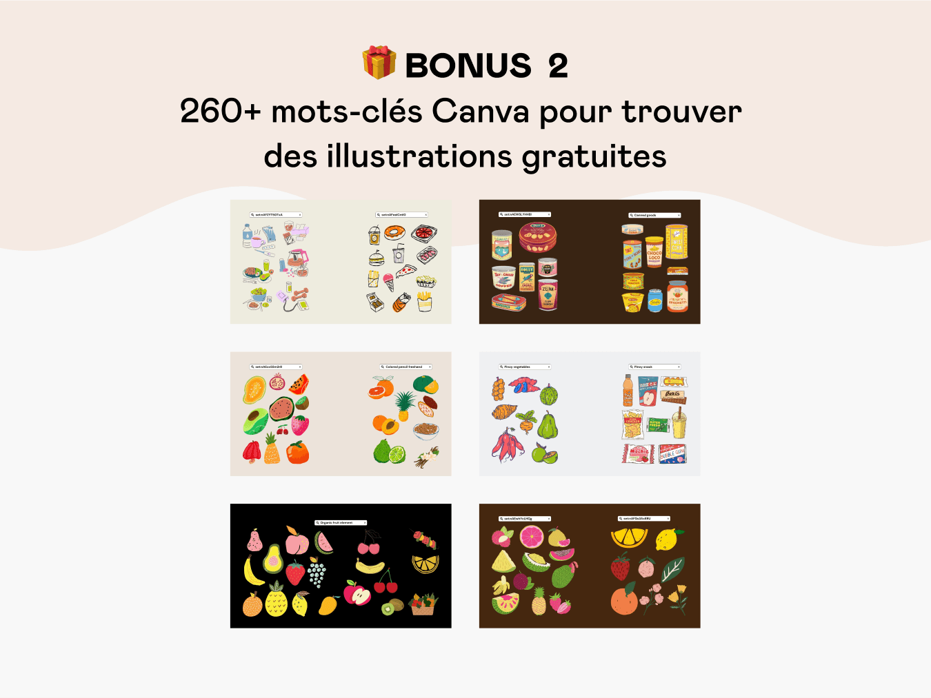 Bonus 2 : mots-clés Canva d'illustration