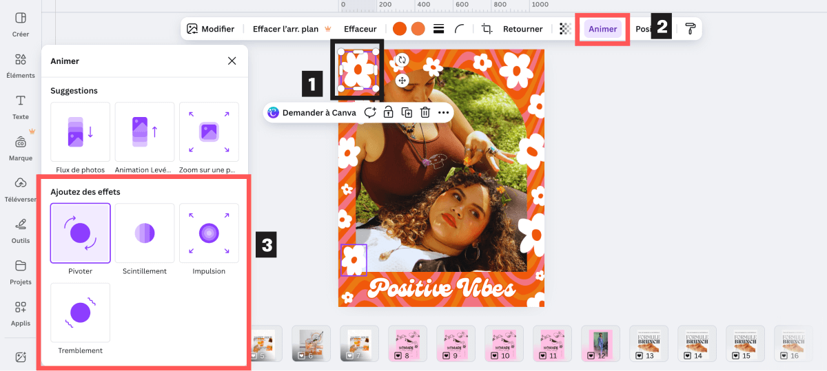 Comment ajouter des effets sur des éléments dans Canva