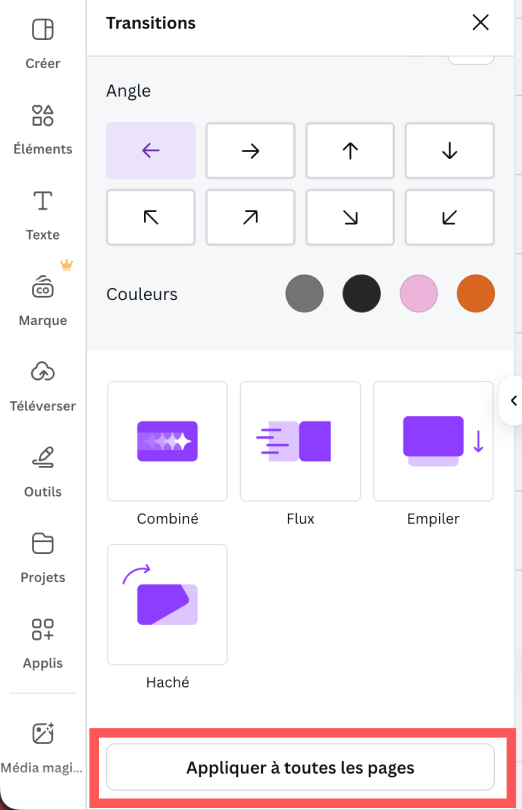 Comment ajouter la même transition à toutes tes pages