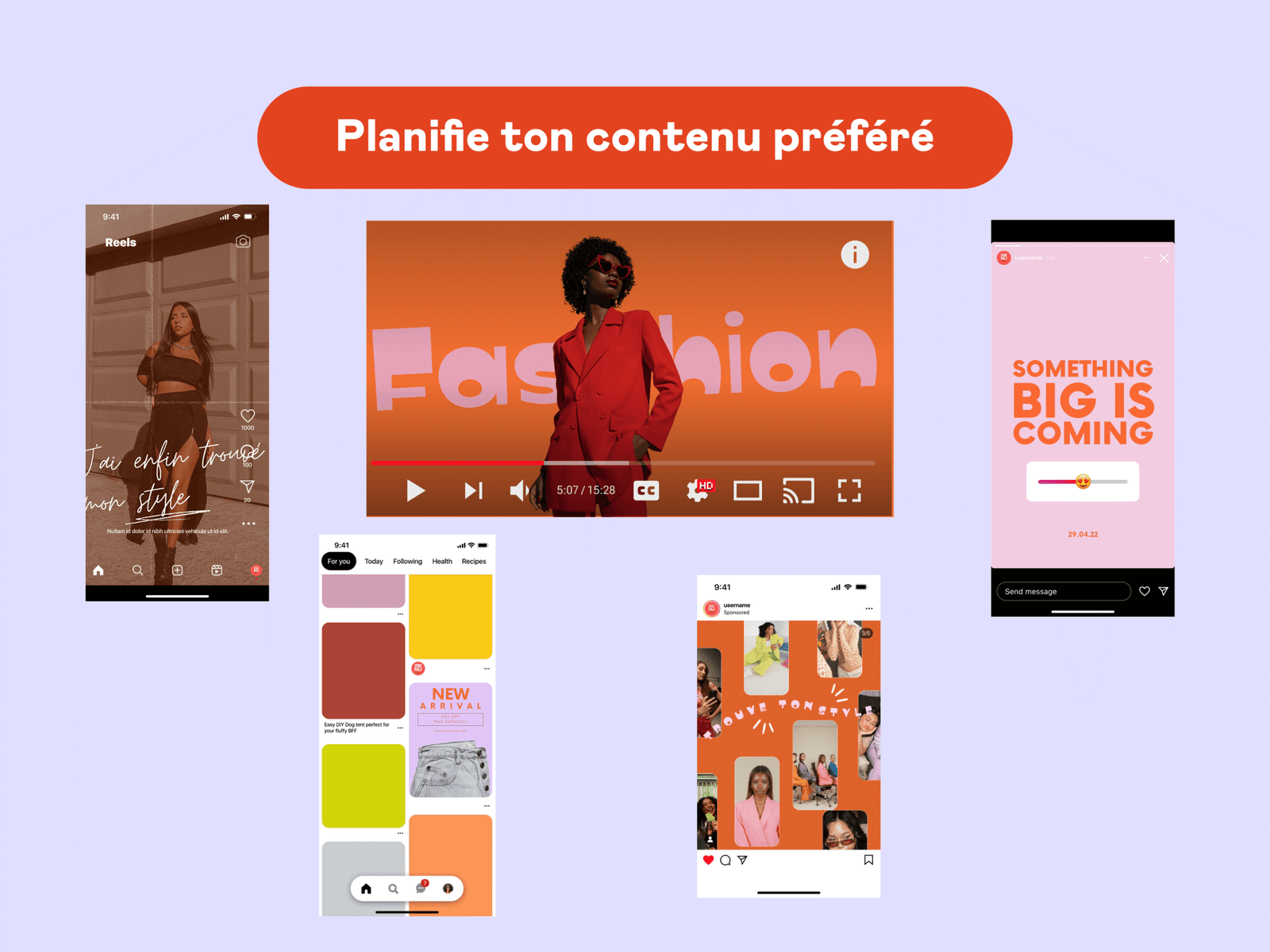 Différents formats à planifier