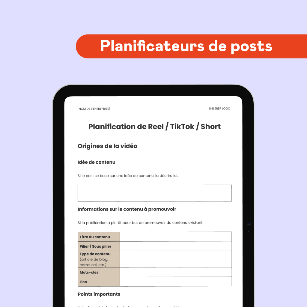 Modèles de planification de posts sur les réseaux sociaux