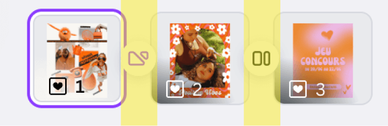 Exemples de pages Canva avec des transitions