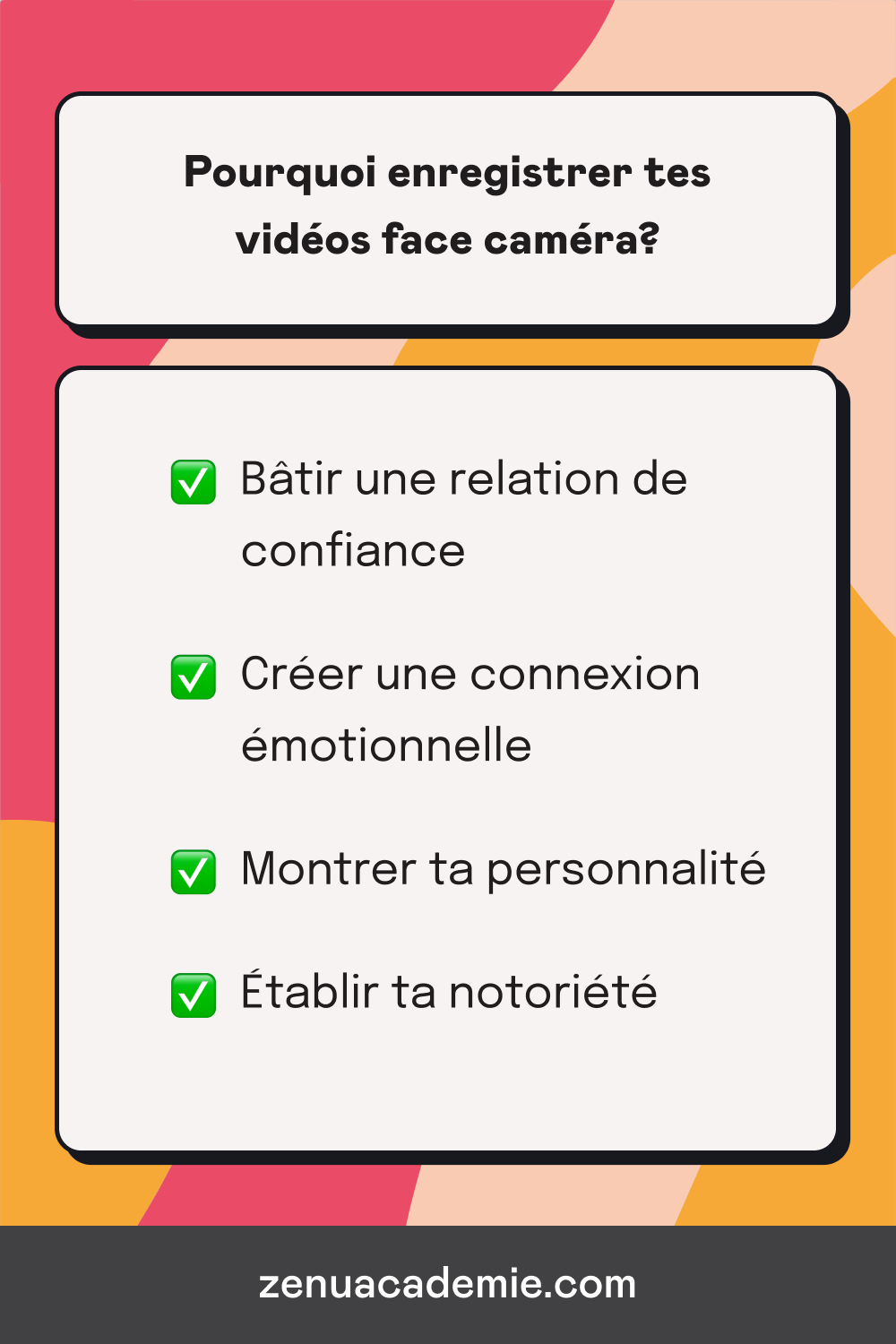 4 raisons de t'enregistrer face caméra
