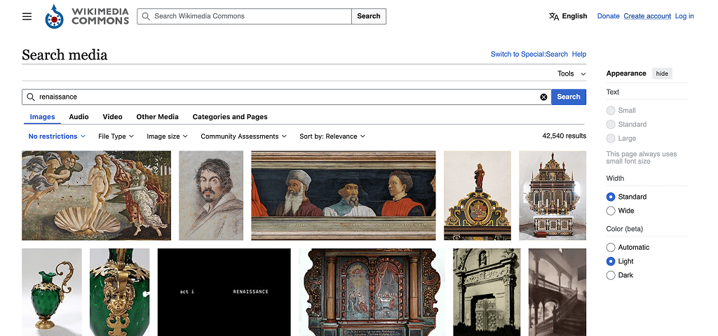 Résultat de recherche Wikimedia Commons